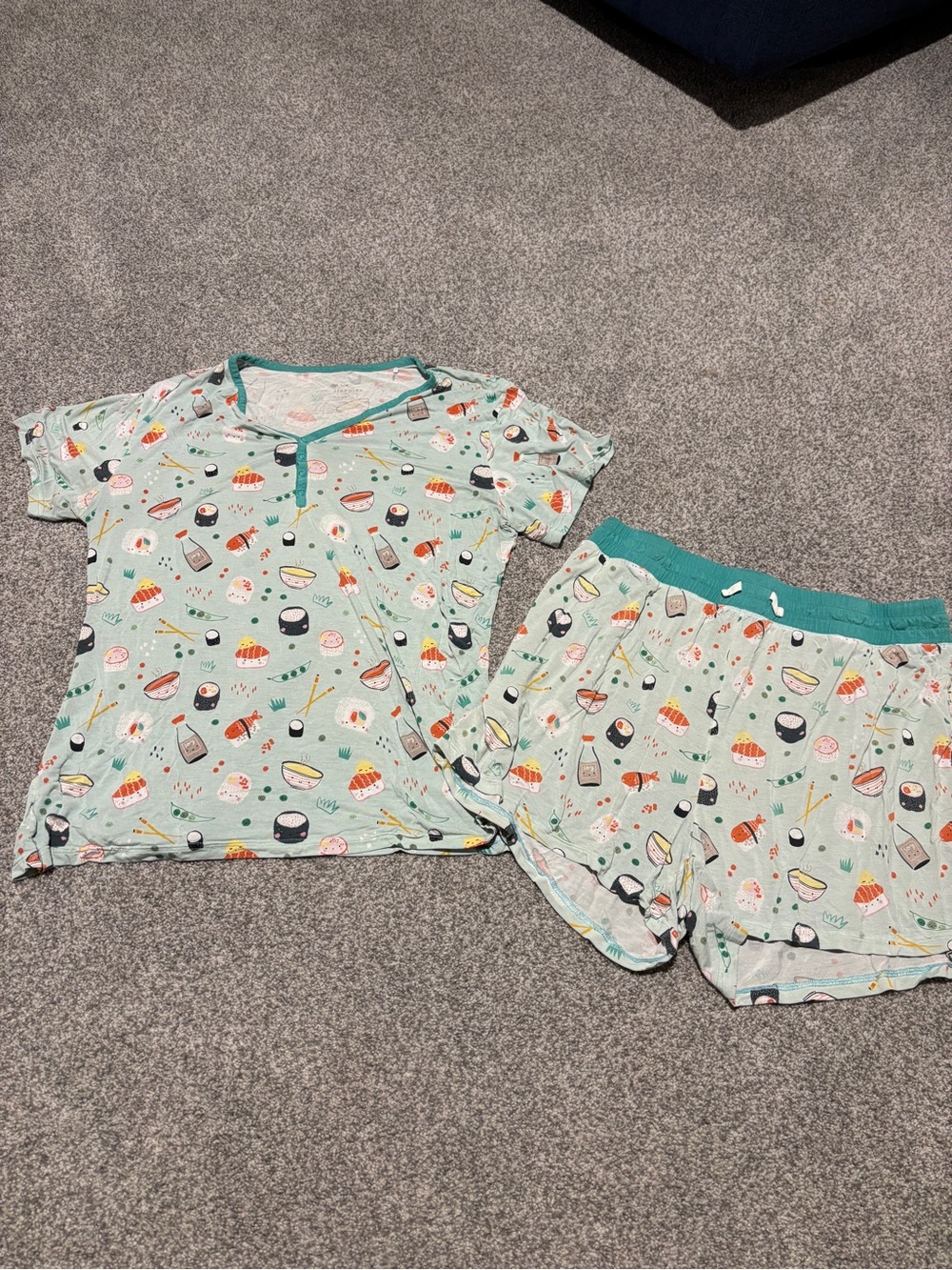 Little Sleepies Women’s Sushi Print Short Sleeve Pajama Set (L)